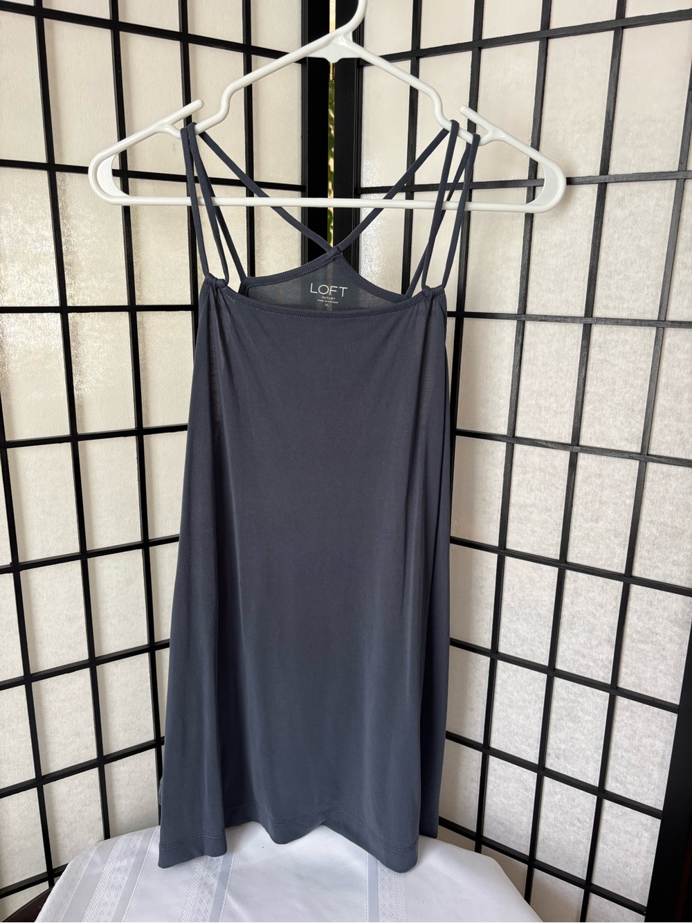 LOFT Charcoal Double-Strap Swing Camisole